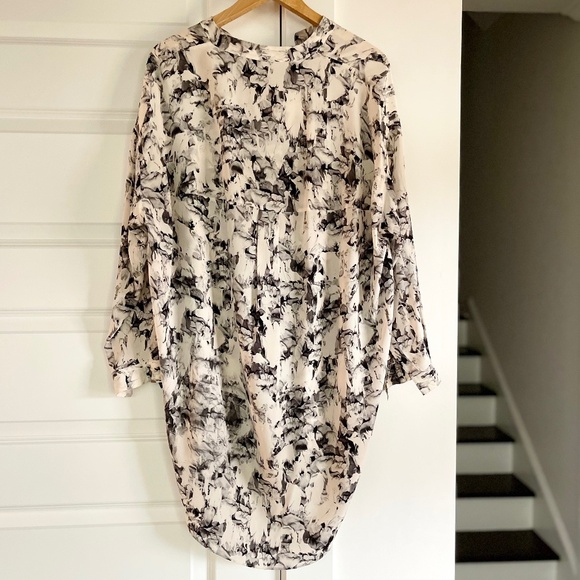 All Saints 100% Silk Floral Print Helle Dazzle Shirt Dress ~ Size 8 - Picture 4 of 9